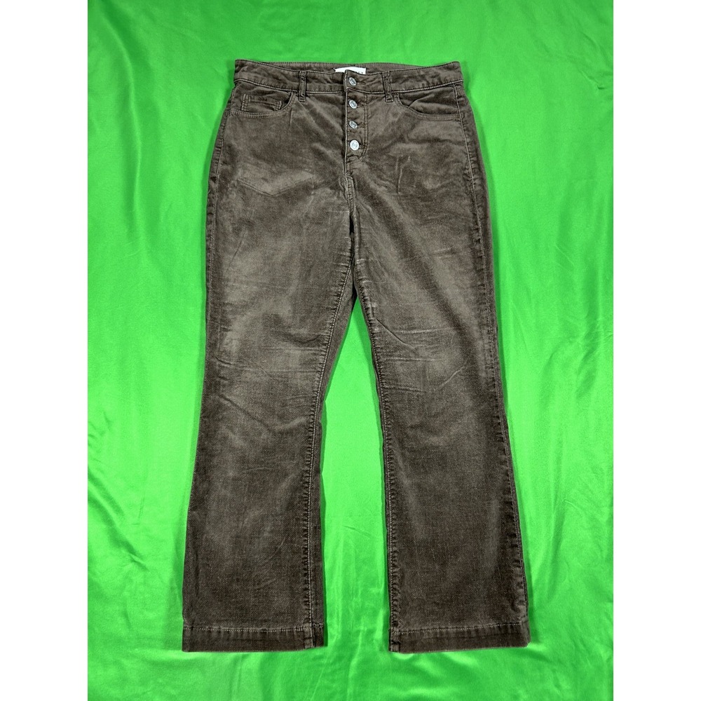 LOFT Brown High-Waisted Corduroy Button-Fly Flare Pants Size 10/30